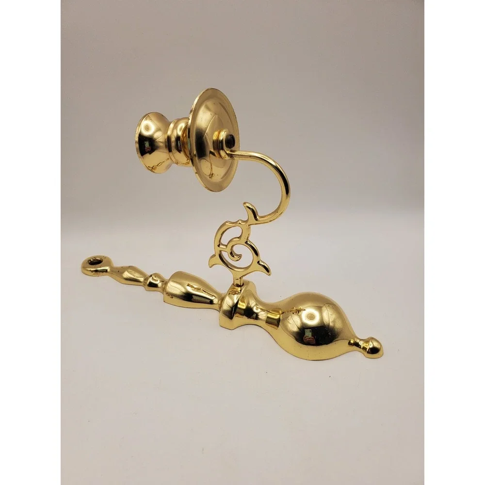 Vintage Baldwin Brass Single Arm Wall Sconce Candle Holder - Solid Forged USA